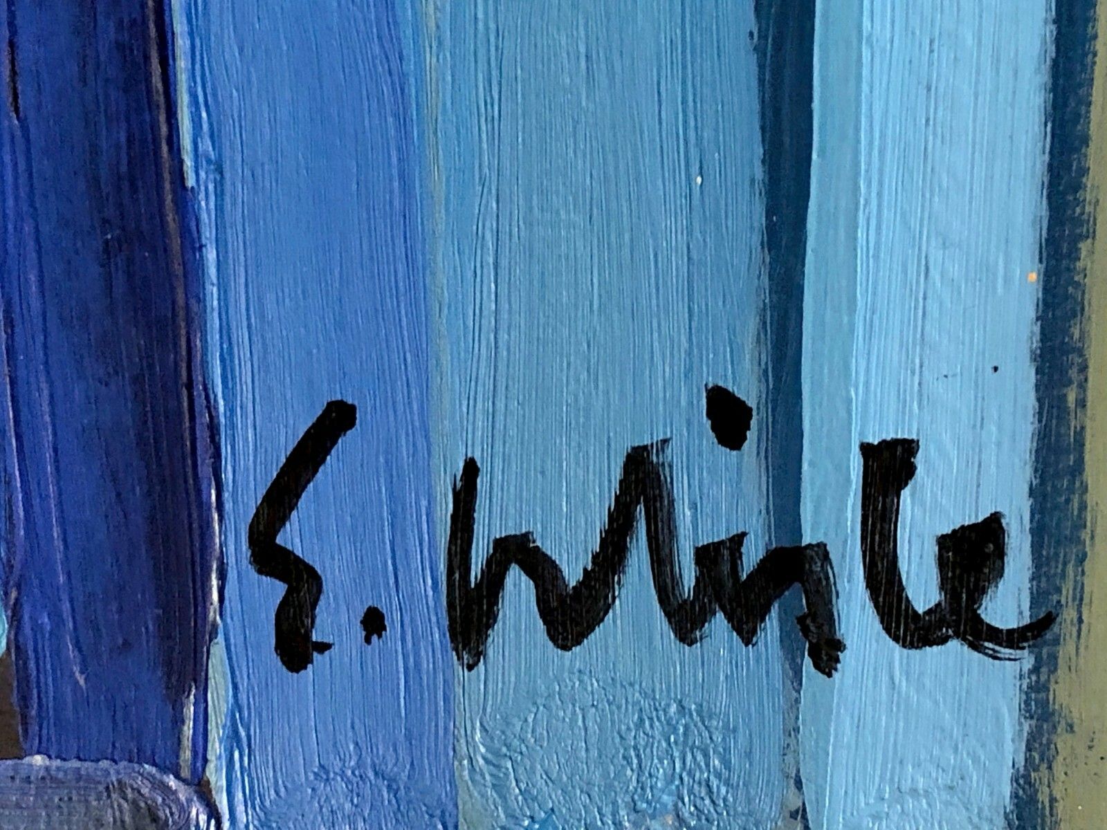 1950 E. Whisle 2/2 Gouache Abstract Expressionist Painting Free Cubist photo for sale