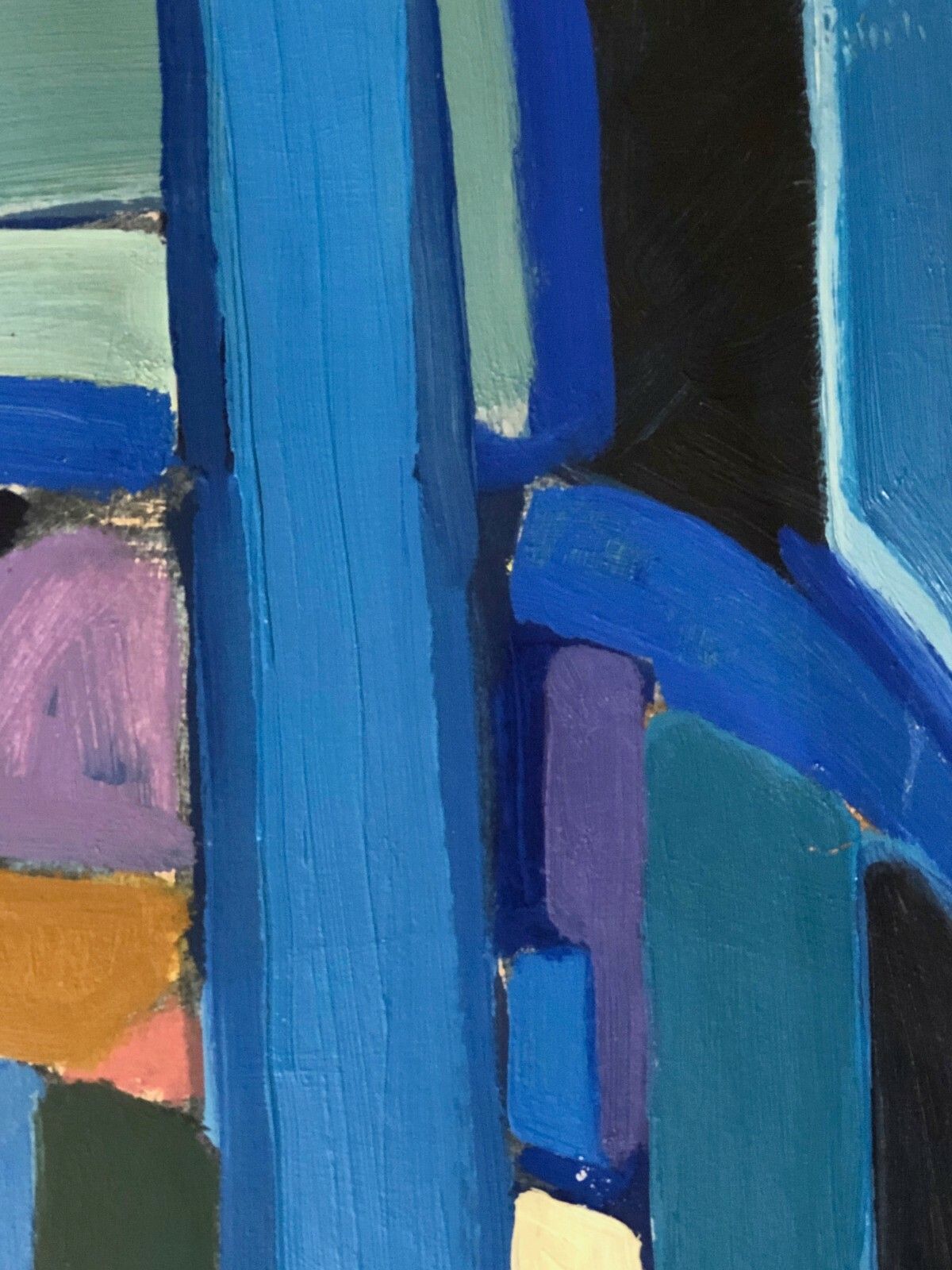 photo furniture 1950 E. Whisle 2/2 Gouache Abstract Expressionist Painting Free Cubist