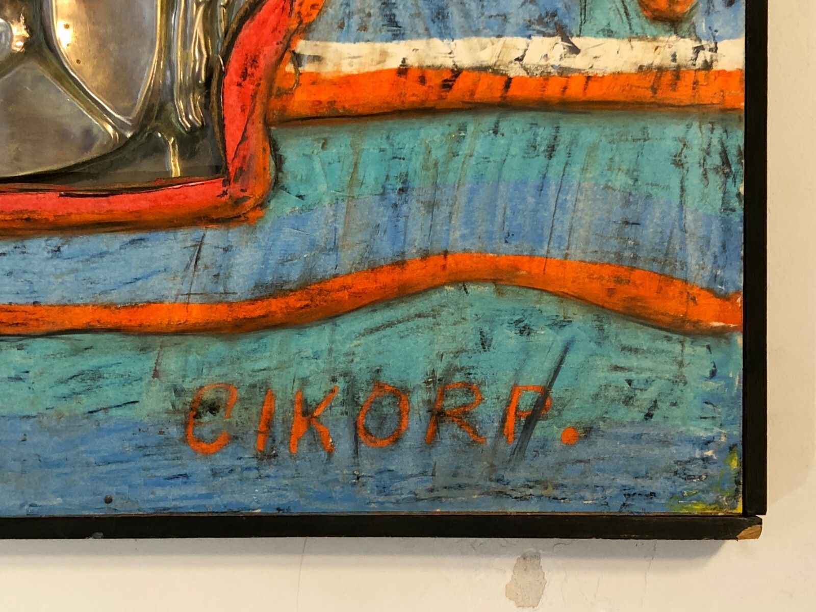 photo furniture 1990 Cikorp Painting "Les Stridulations" Free Figuration Graffiti Art Pop