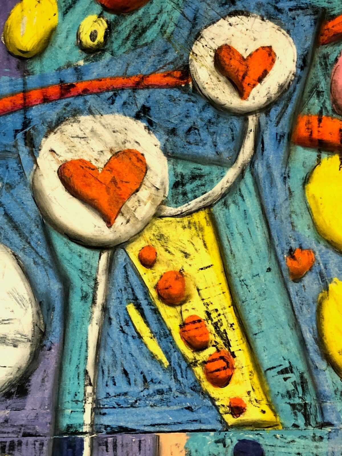 photo for sale 1990 Cikorp Painting "Les Stridulations" Free Figuration Graffiti Art Pop