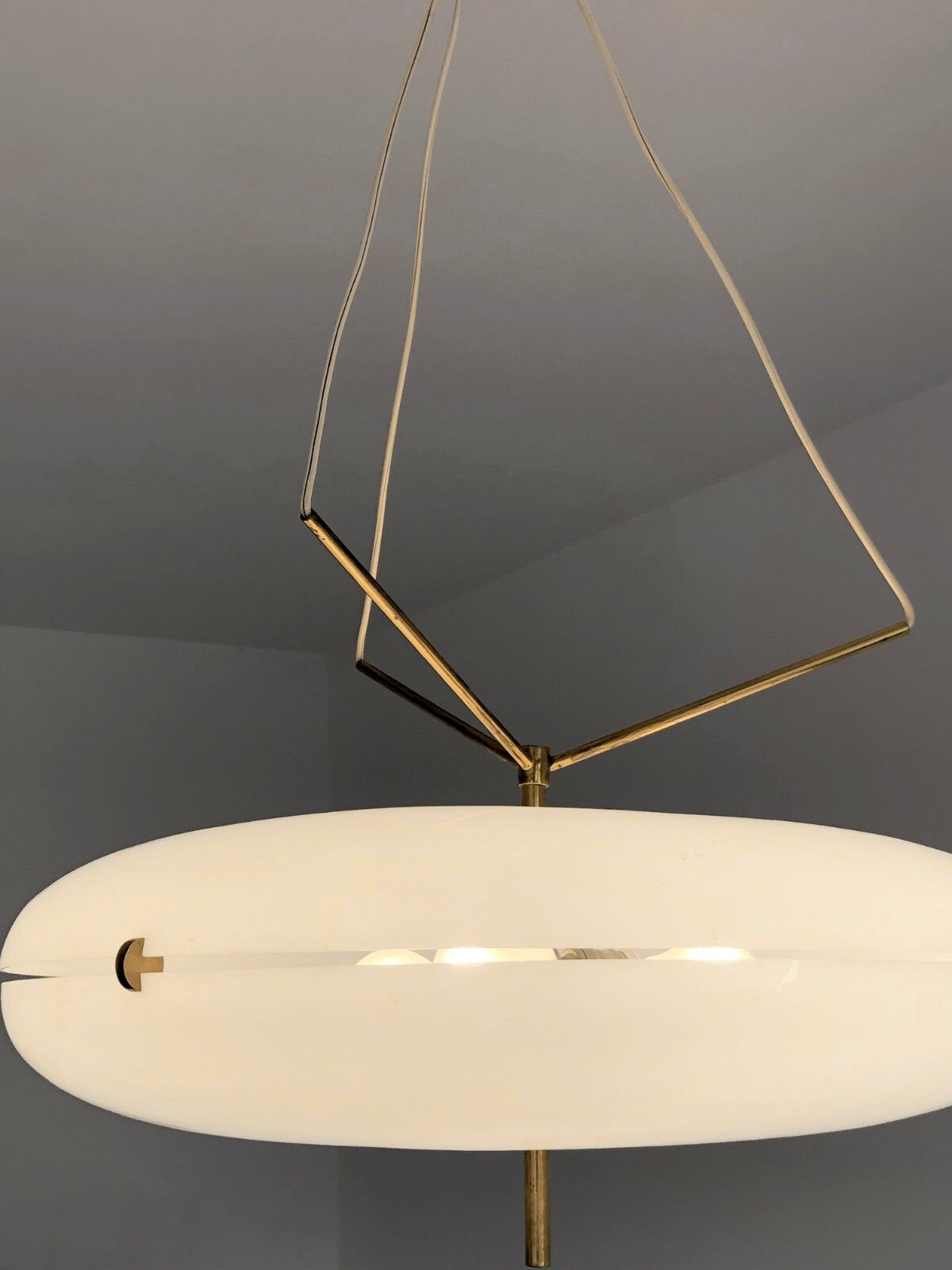 1950 Stilnovo Suspension Chandelier Modernist Space Age Arteluce Disderot Sarfatti photo 5053.0