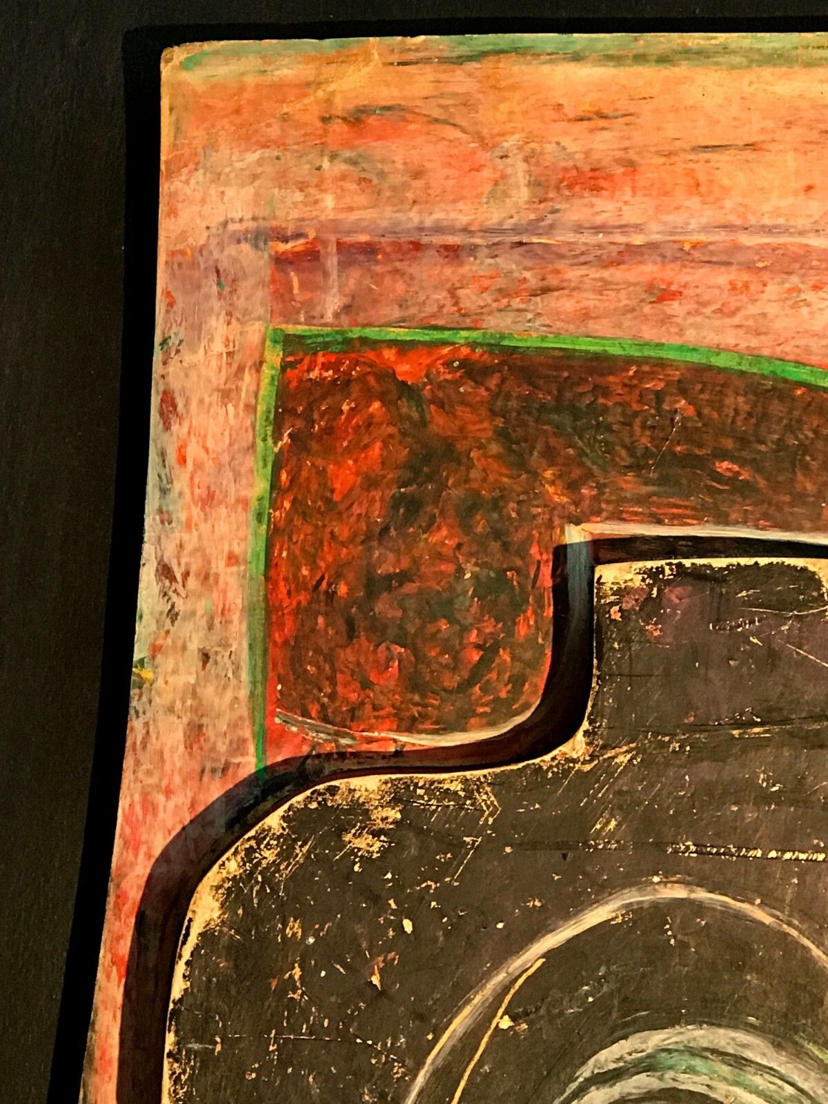 1970 Jean Claude Lethiais Modernist Art Deco Painting Abstraction Form Free photo for sale