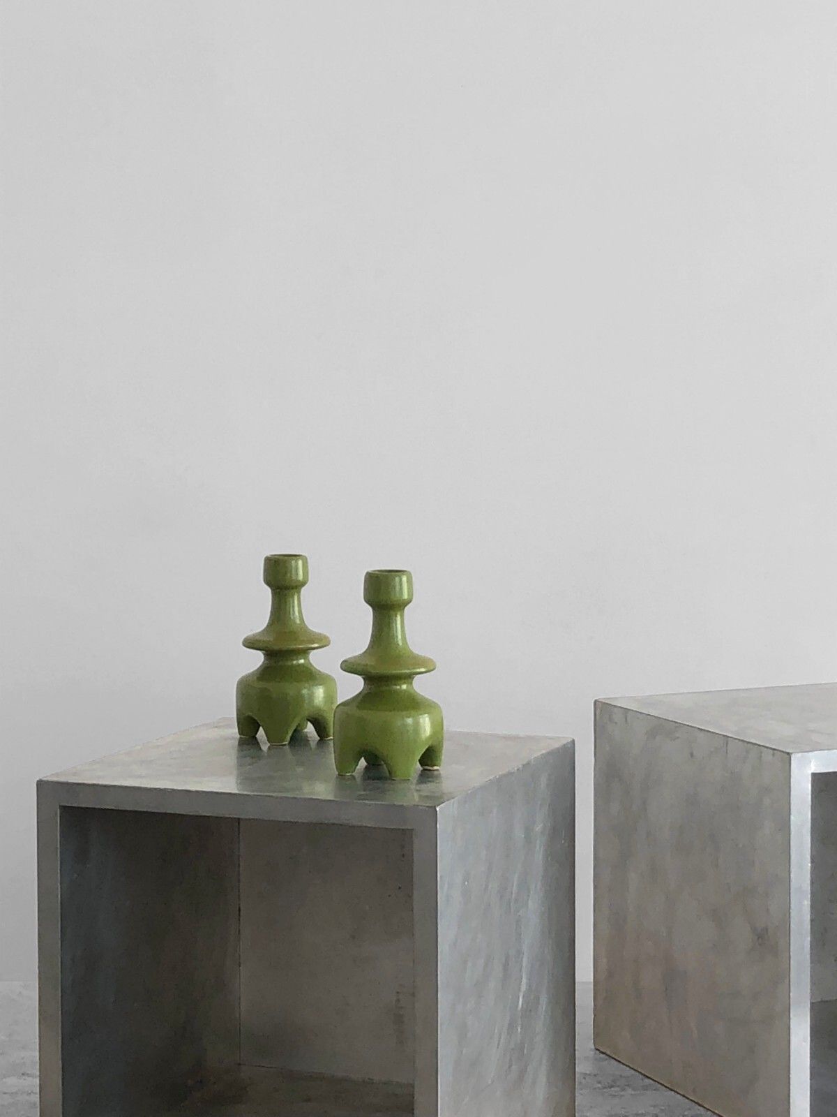photo furniture 1950 Andre Baud 2 Candlesticks Ceramic Candlesticks Vallauris Jouve Ruelland
