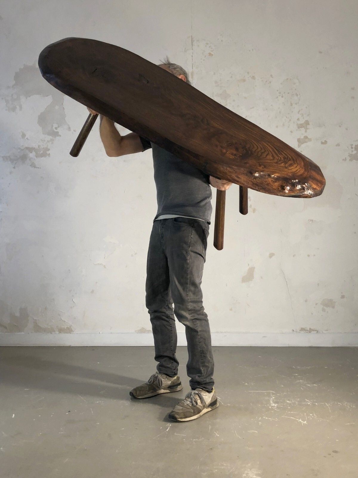 1950 Modernist Brutalist Free Form Coffee Table Nakashima Noll Reconstruction photo vintage