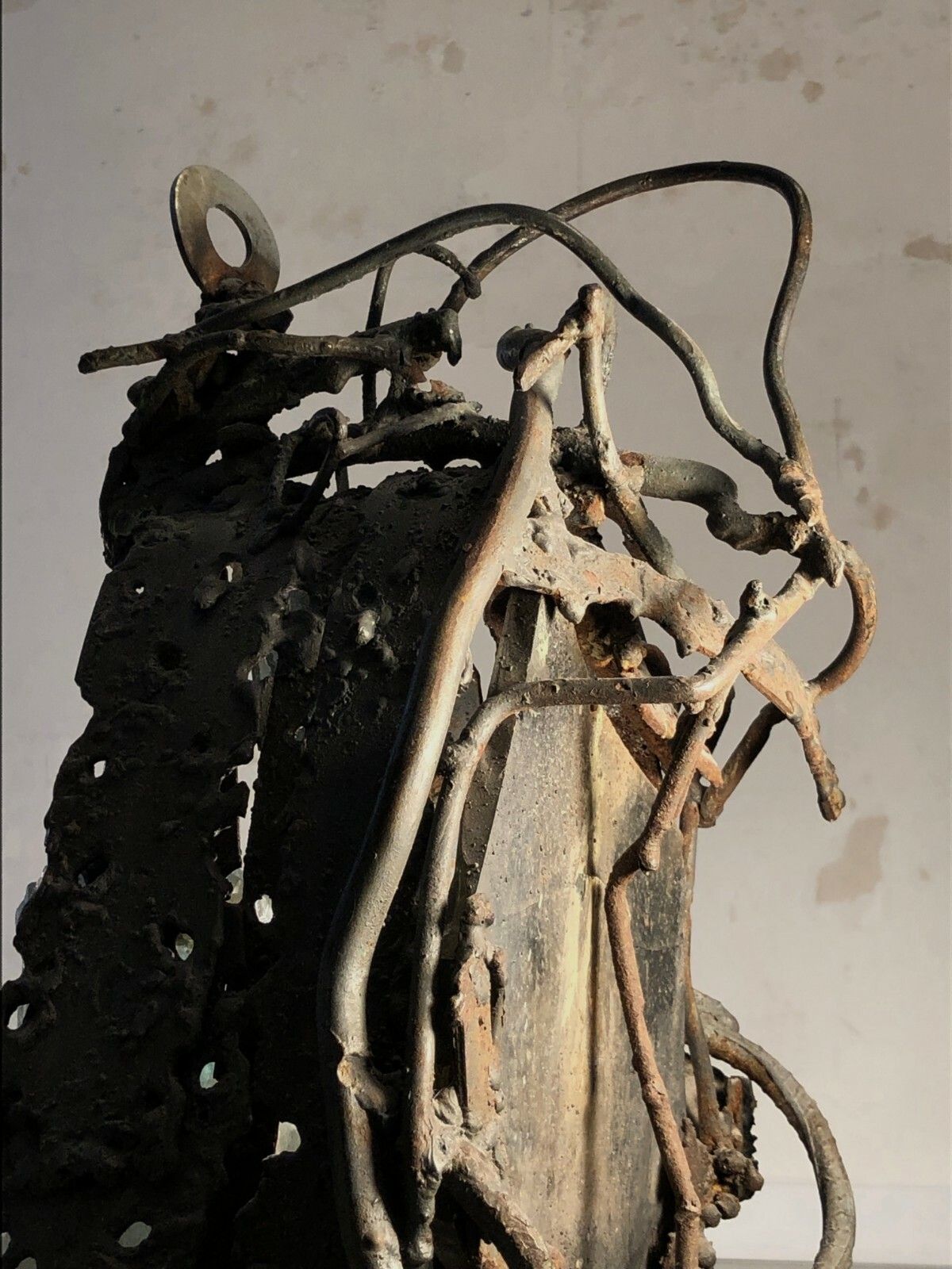 1980 Samuel Schlosser Dit Contini Lamp Sculpture Brutalist Shabby Chic photo buy