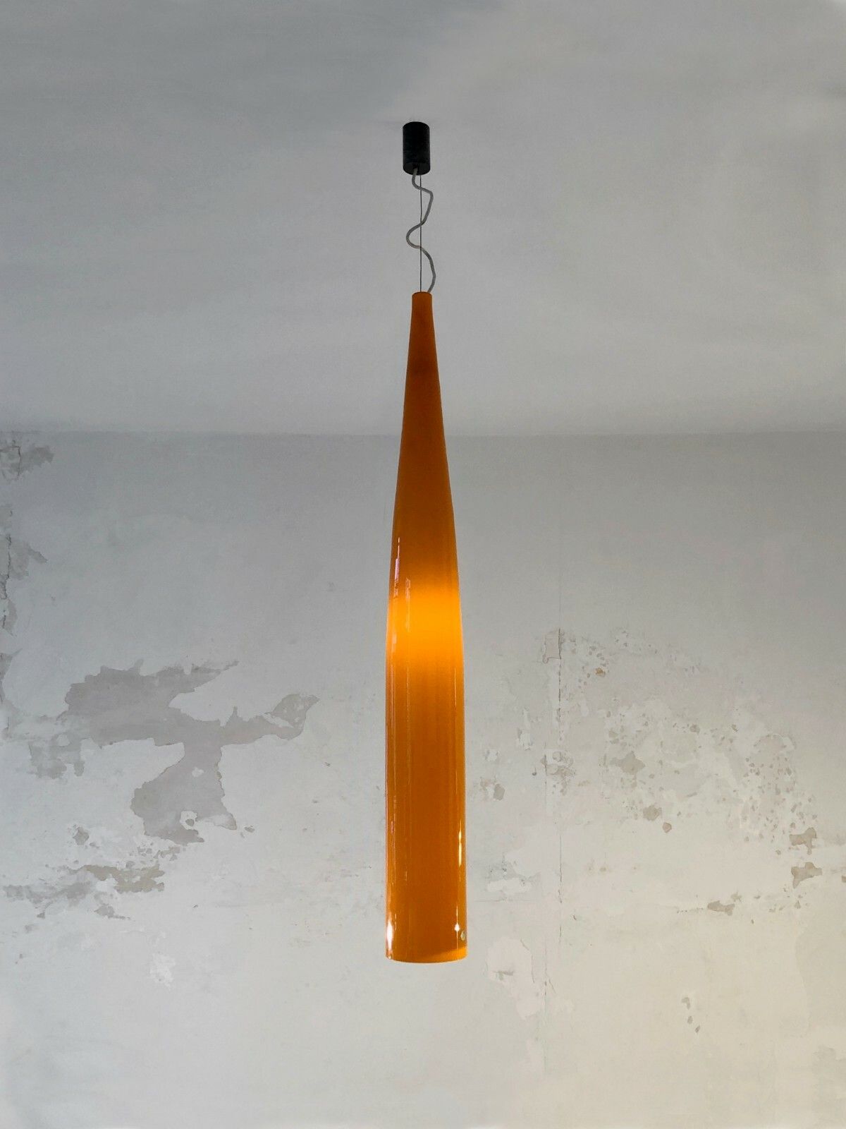 1960 Murano Vistosi Suspension Glass Chandelier Modernist Form Free Venini Morin
