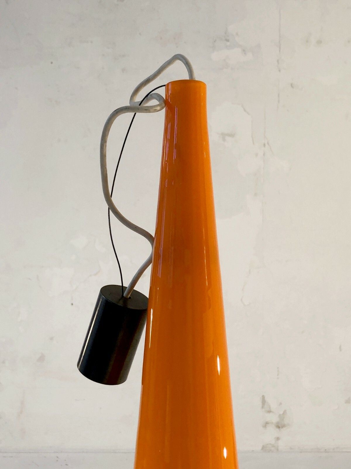 1960 Murano Vistosi Suspension Glass Chandelier Modernist Form Free Venini Morin photo for sale