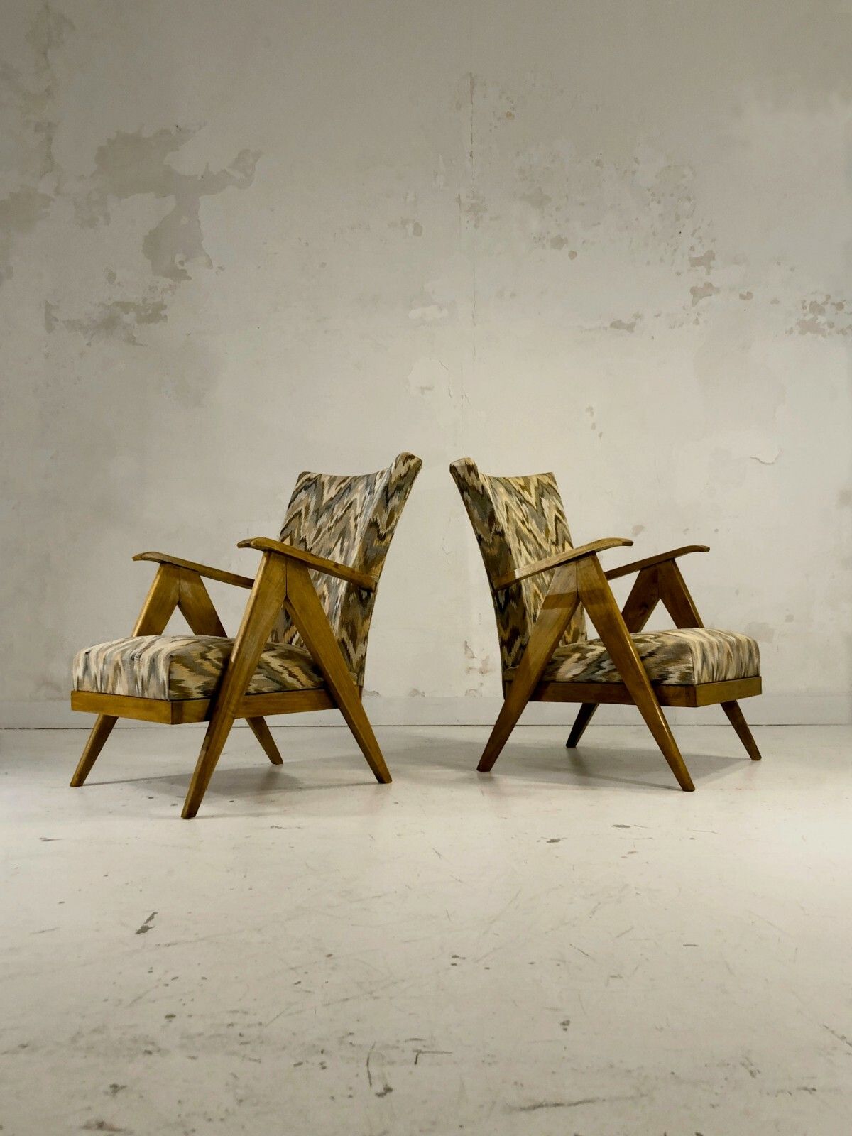 1950 2/4 Compass Chairs Modernist Reconstruction Bauhaus Gascoin Quaillette