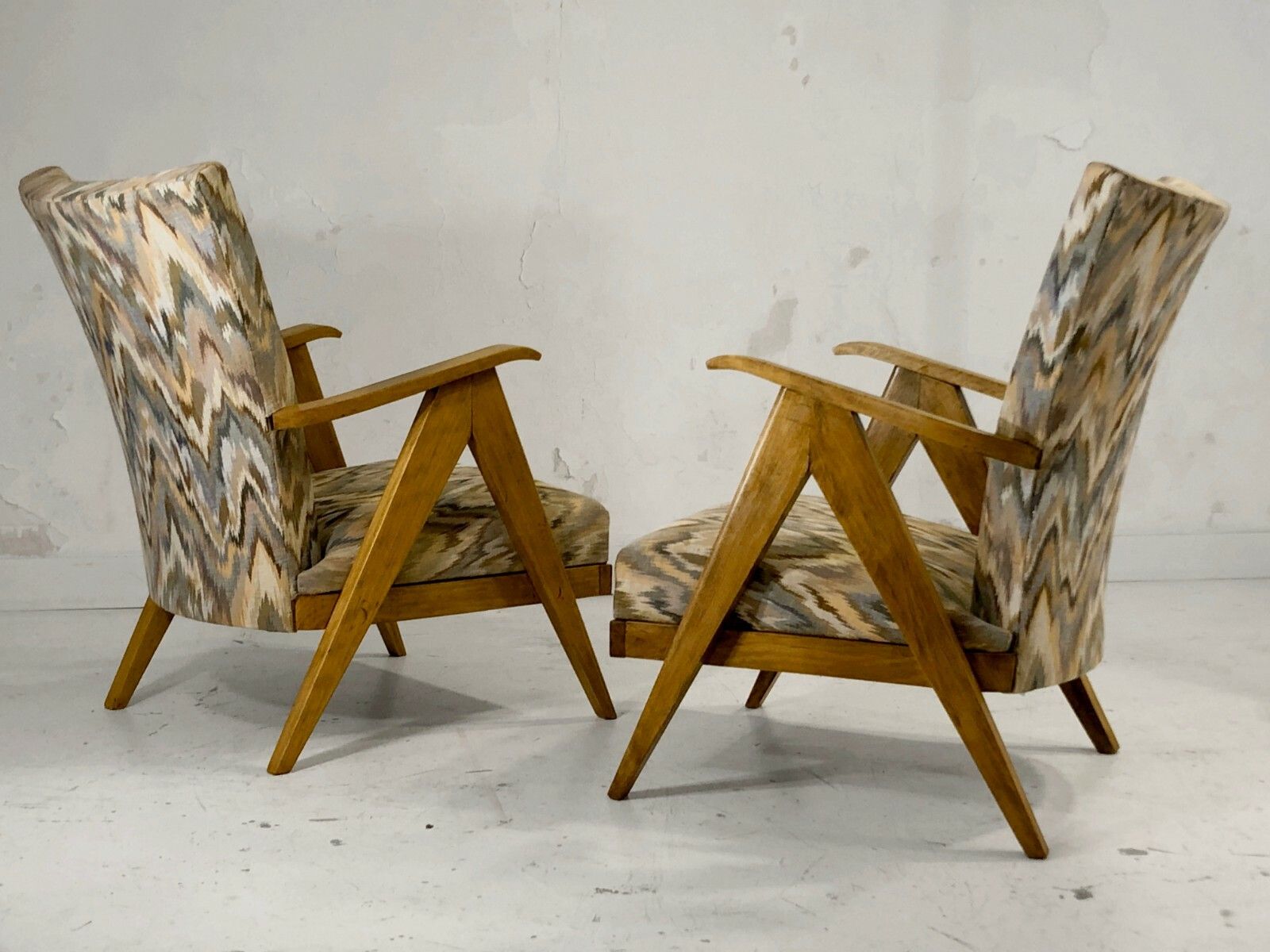 1950 2/4 Compass Chairs Modernist Reconstruction Bauhaus Gascoin Quaillette photo for sale