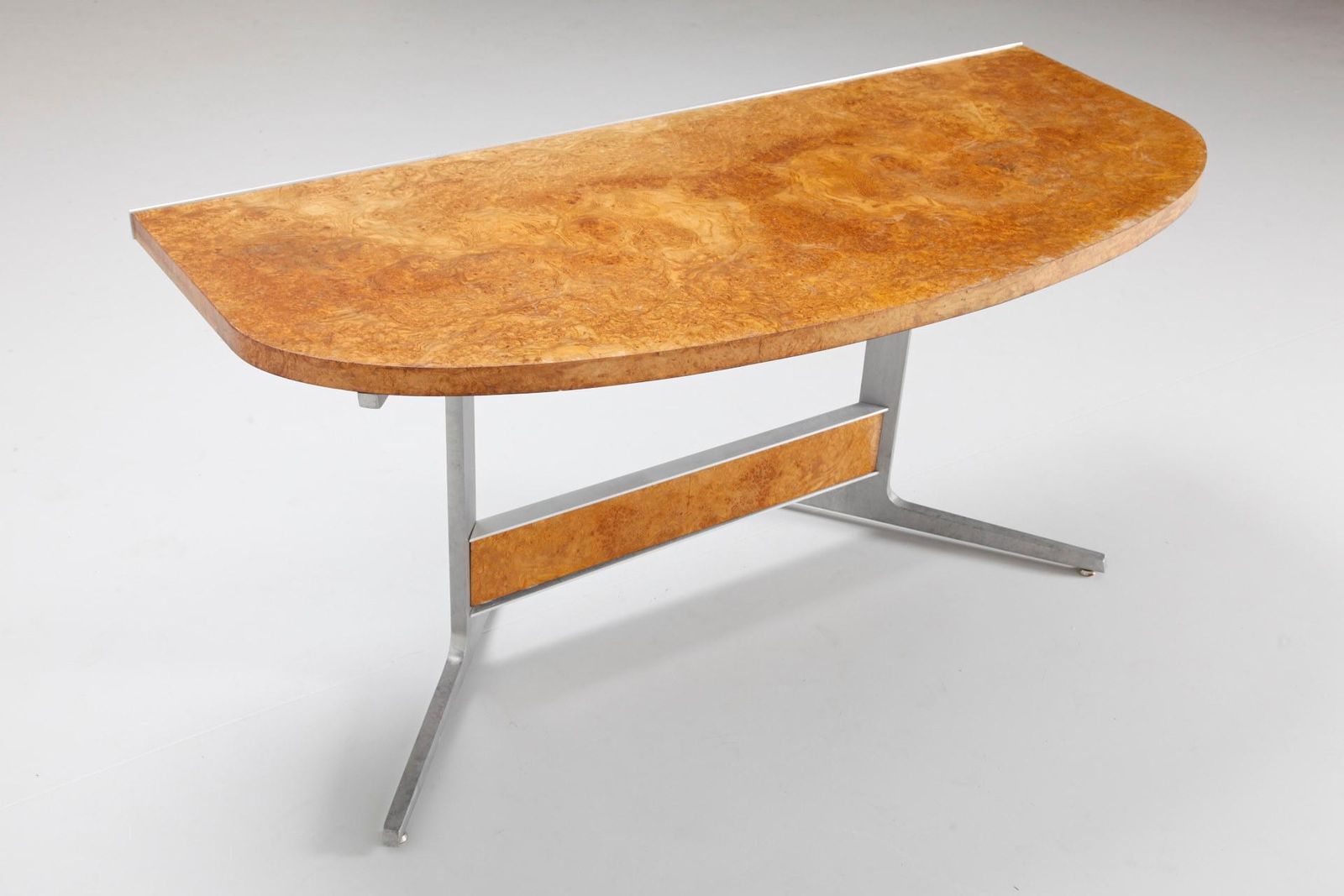 Burlwood Mid Century Modern Floating Desk, Console, 1960s, France photo Furniture