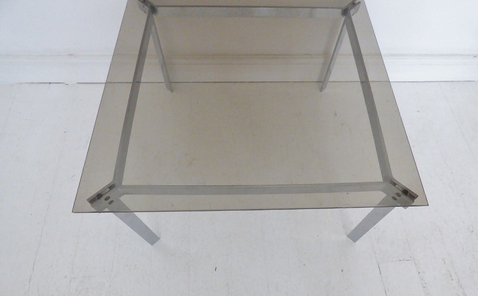 Stunning Vintage Chrome & Glass Coffee Table 1970's photo furniture