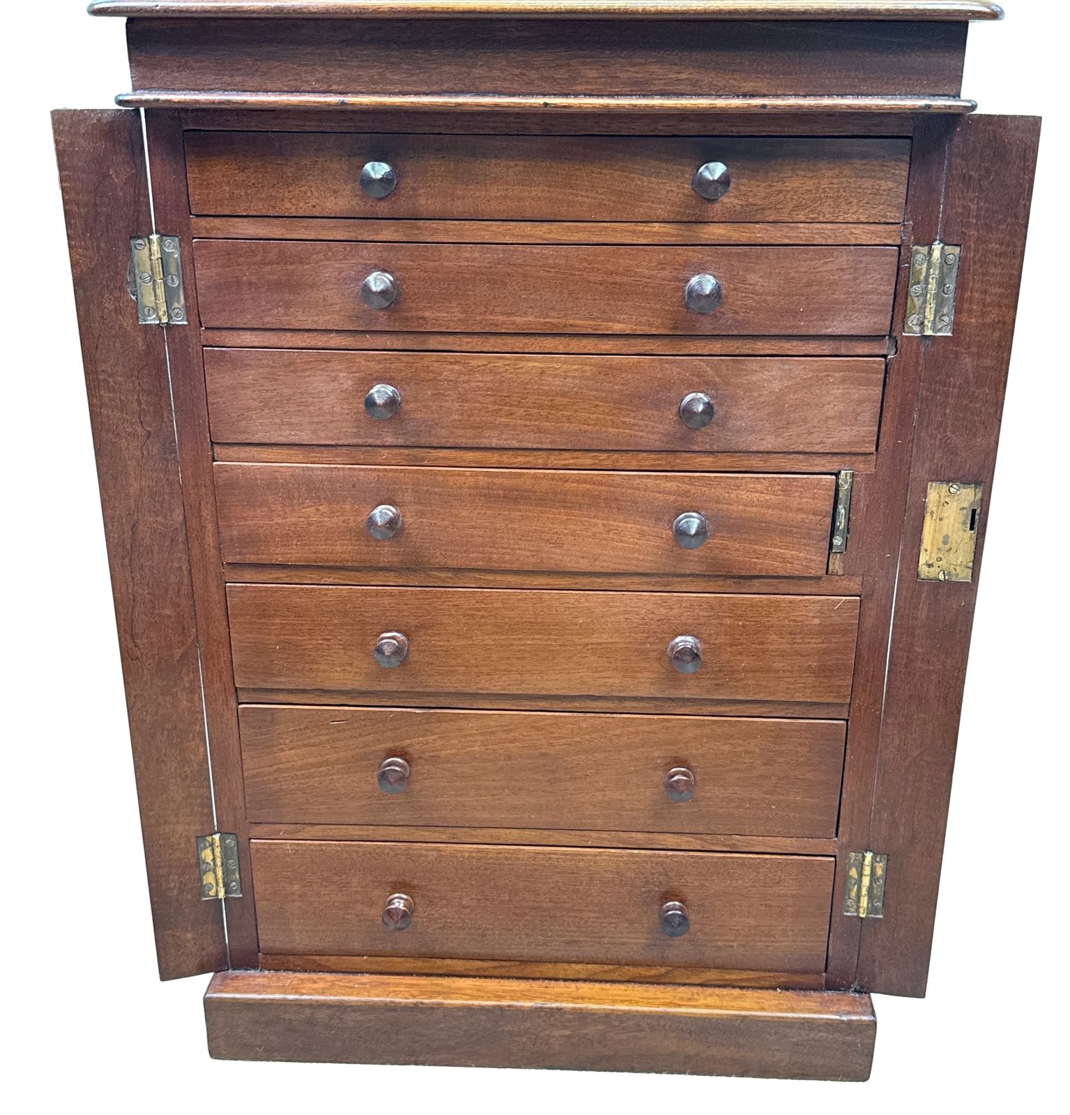 Mahogany 19th Century Miniature Wellington Chest Of Drawers (England, Circa 1880) photo furniture