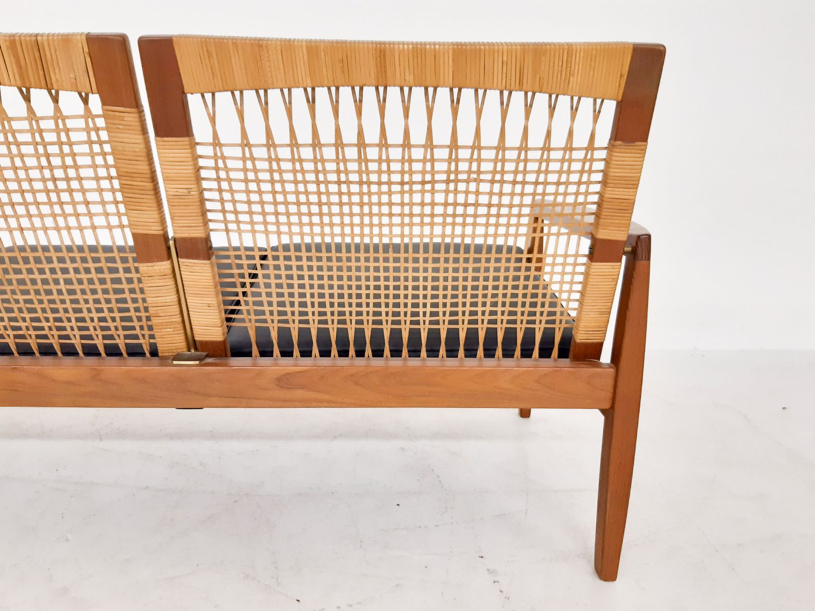 Hans Olsen For Brdr Juul Kristensen, Rattan Backed Sofa, Denmark 1950s photo buy