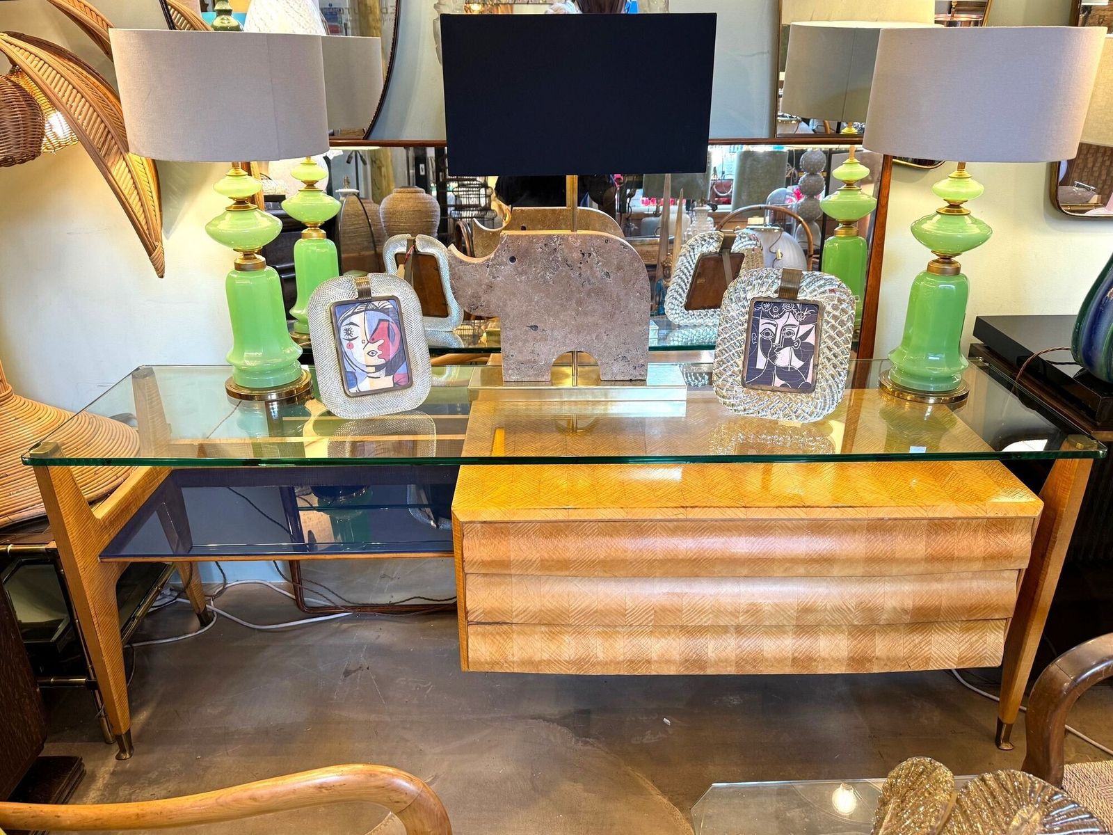 A Wonderful 1950s Marquetry Maplewood Dresser Desk By Vittorio Dassi photo furniture
