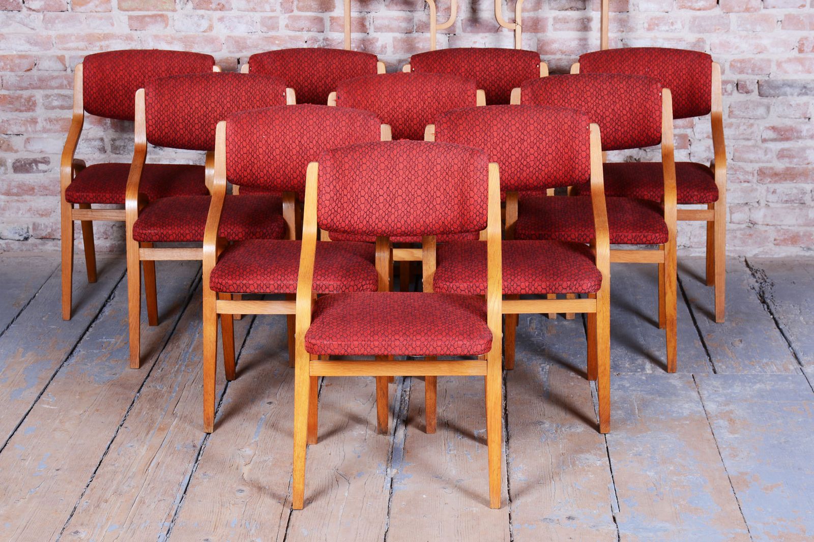 Set Of Six Original Mid Century Chairs, By Ludvik Volak, Maple, Czech, 1960s photo 1100.0