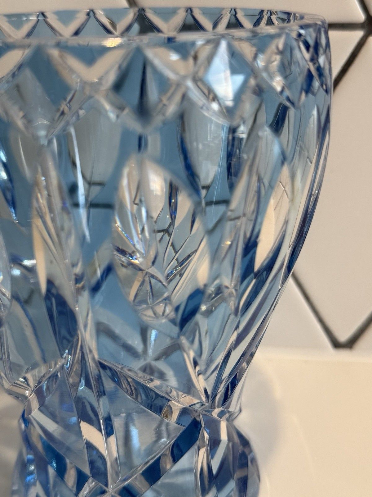 Midcentury Val St Lambert Cobalt Blue Crystal Vase C.1960 photo Home Decor