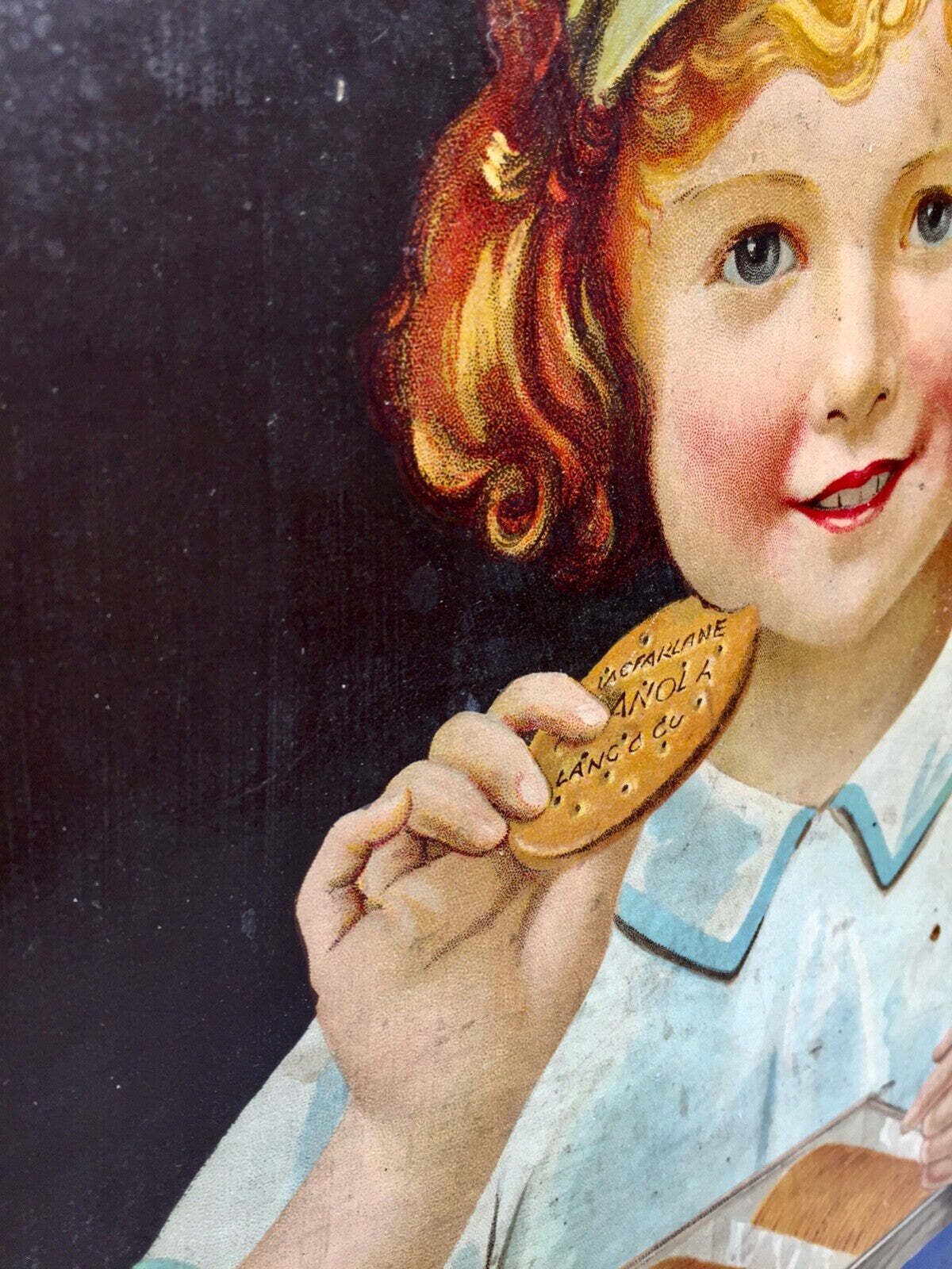 photo for sale Antique Advertising 1930s Macfarlane, Lang & Co Digestive Biscuit Poster Frame