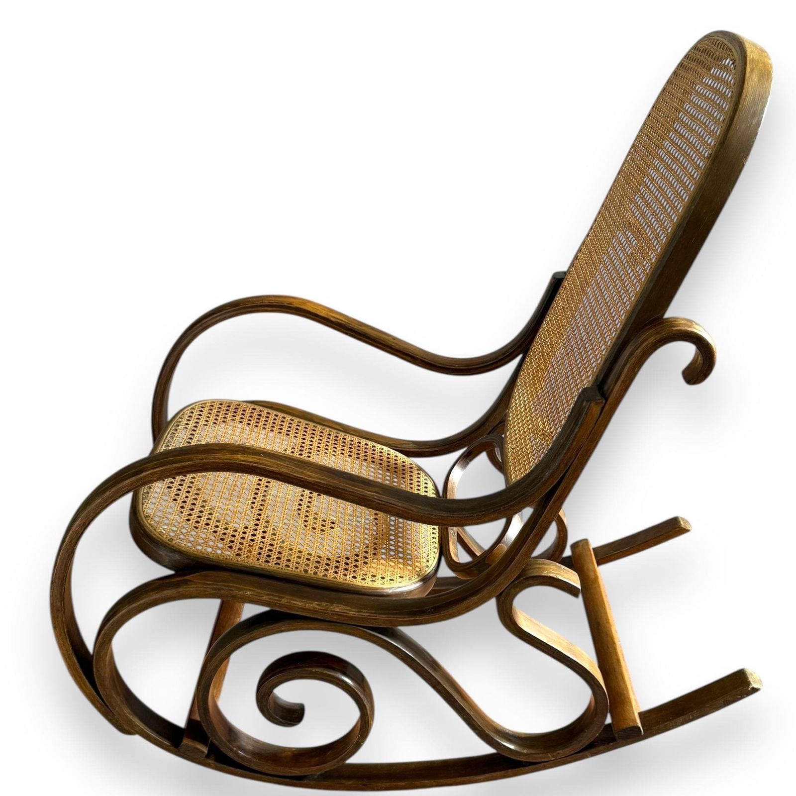 Early 20th Century Bentwood & Cane Rocking Chair – Thonet Style photo furniture
