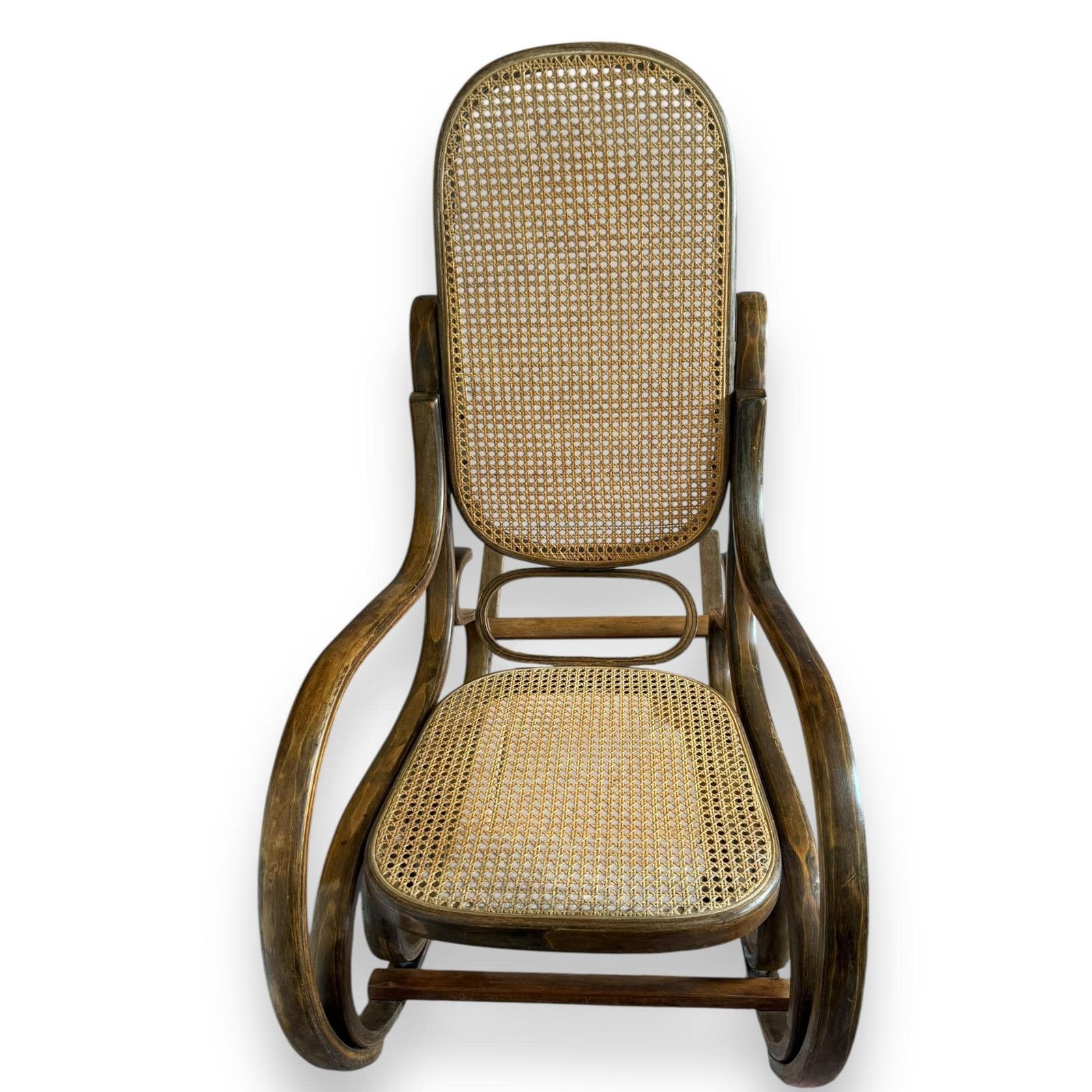 Early 20th Century Bentwood & Cane Rocking Chair – Thonet Style photo for sale
