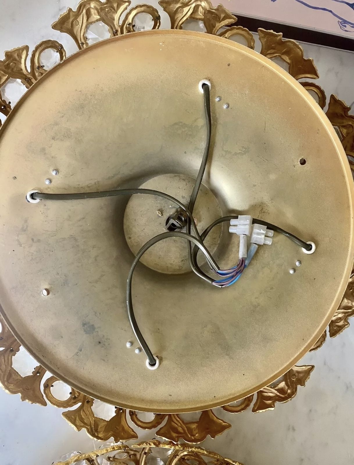 Pair Of Mid Century Plafoniere Ceiling Lights By Peris Andreu For S.A.Riper photo vintage