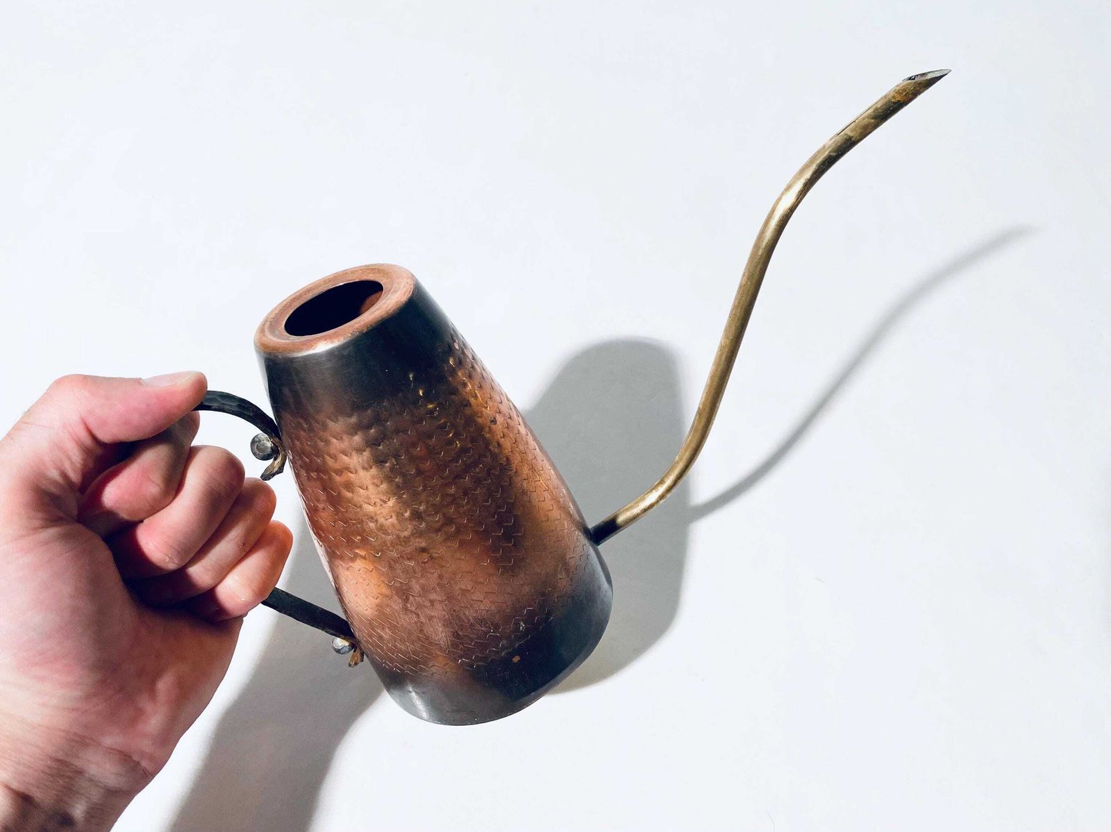 Mid Century Copper Brass Flower Watering Can / Vintage Decor 1950s/1960s / Bonsai photo buy