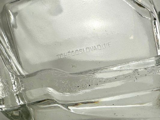 Art Deco Glass Polar Bear Ashtray By Karel Zentner For Glasswork Libochovice, 1930s photo vinterior