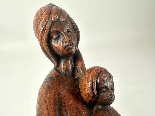 Mid Century Wax Madonna With Child Wall Figurine, 1970 photo furniture