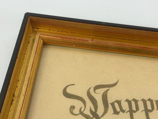 Framed French Family Marron Coat Of Arms, 19th Century photo vinterior