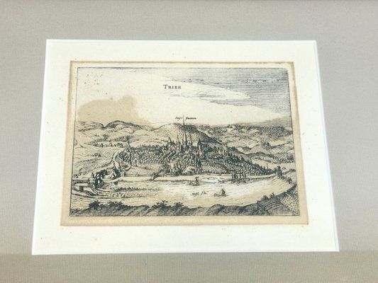 Petrus Bertius & Petrus Kaerius, Trier, Copperplate Engraving, 17th Century, Framed photo furniture