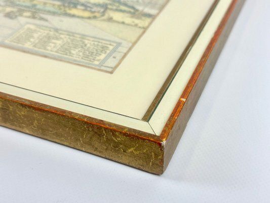 Jonathan Sauter, After Jonathan Sauter, View Of Stuttgart In 1592, Colored Copperplate Engraving, 1960s, Framed photo buy