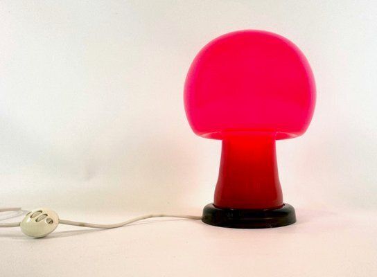 Mid Century Modern Mushroom Table Lamp By Karin Korn For Beleuchtungsglaskombinat Görlitz, 1960s photo for sale
