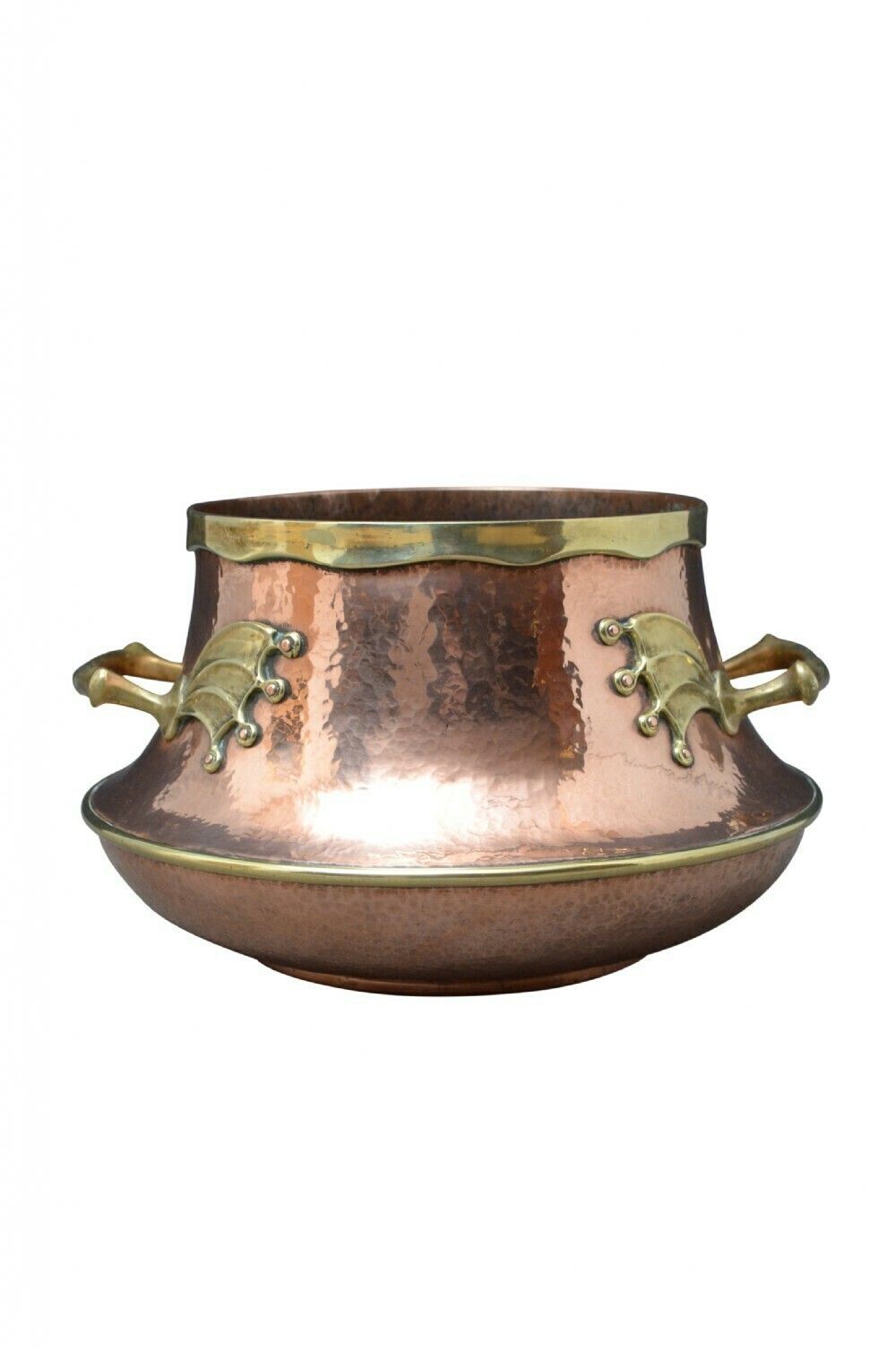 Antique Copper And Brass Plant Pot Jardiniere