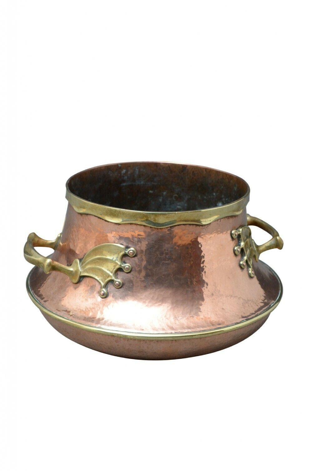Antique Copper And Brass Plant Pot Jardiniere photo Home Decor