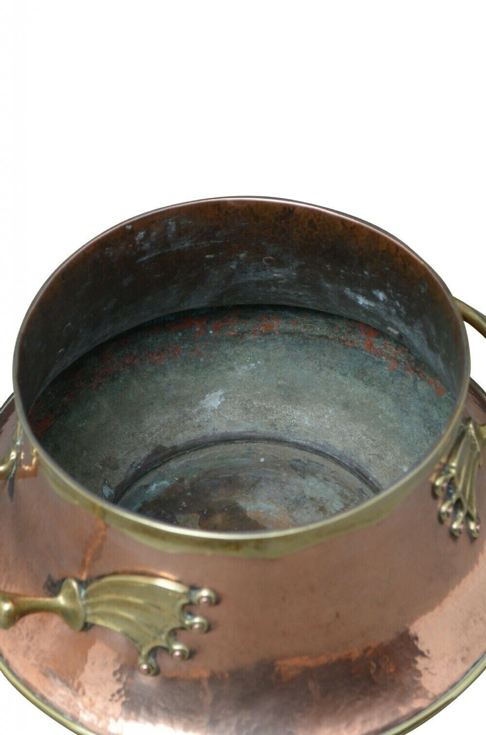 Antique Copper And Brass Plant Pot Jardiniere photo 604.0