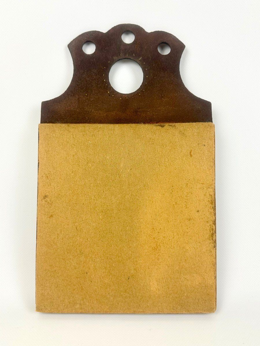 Hungarian Folk Art Leather Framed Mirror, 1960s photo buy