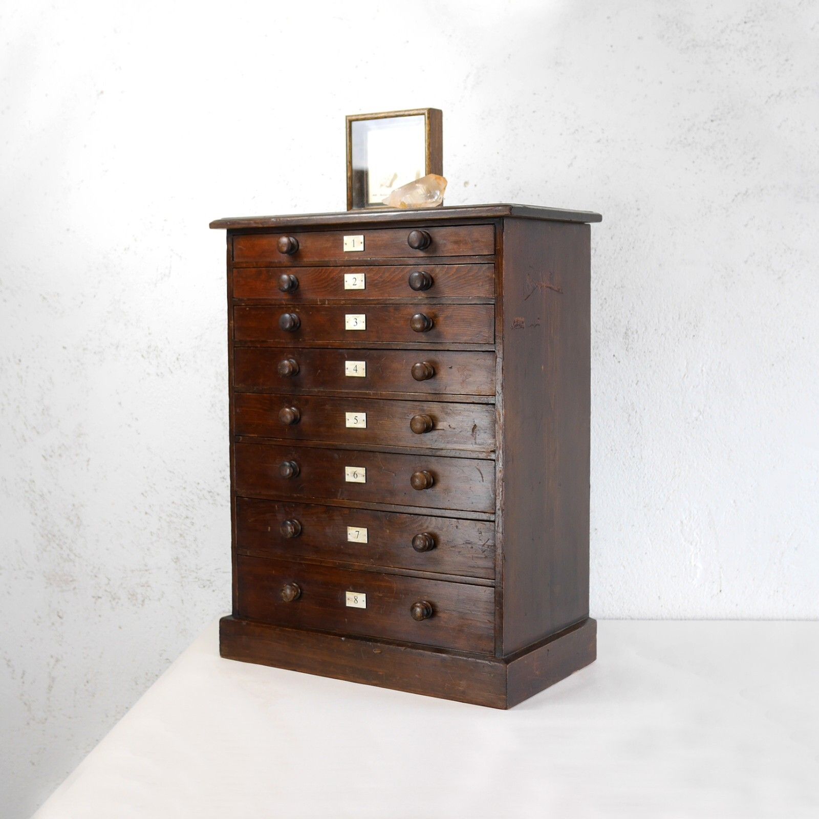Antique 19th Century Specimen Museum Sample Display Cabinet Bank Drawers #102902 photo buy