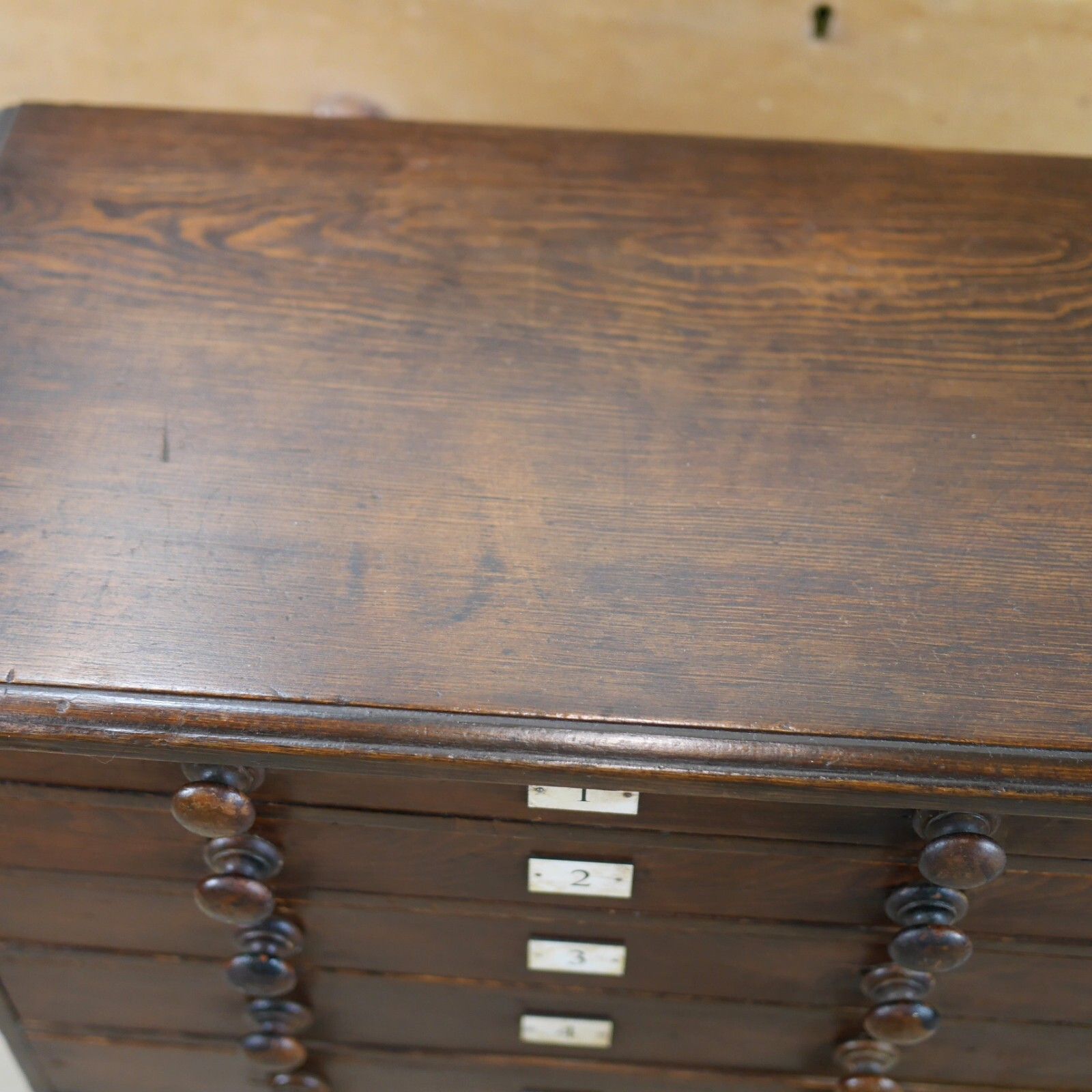 595.0 Antique 19th Century Specimen Museum Sample Display Cabinet Bank Drawers #102902 photo