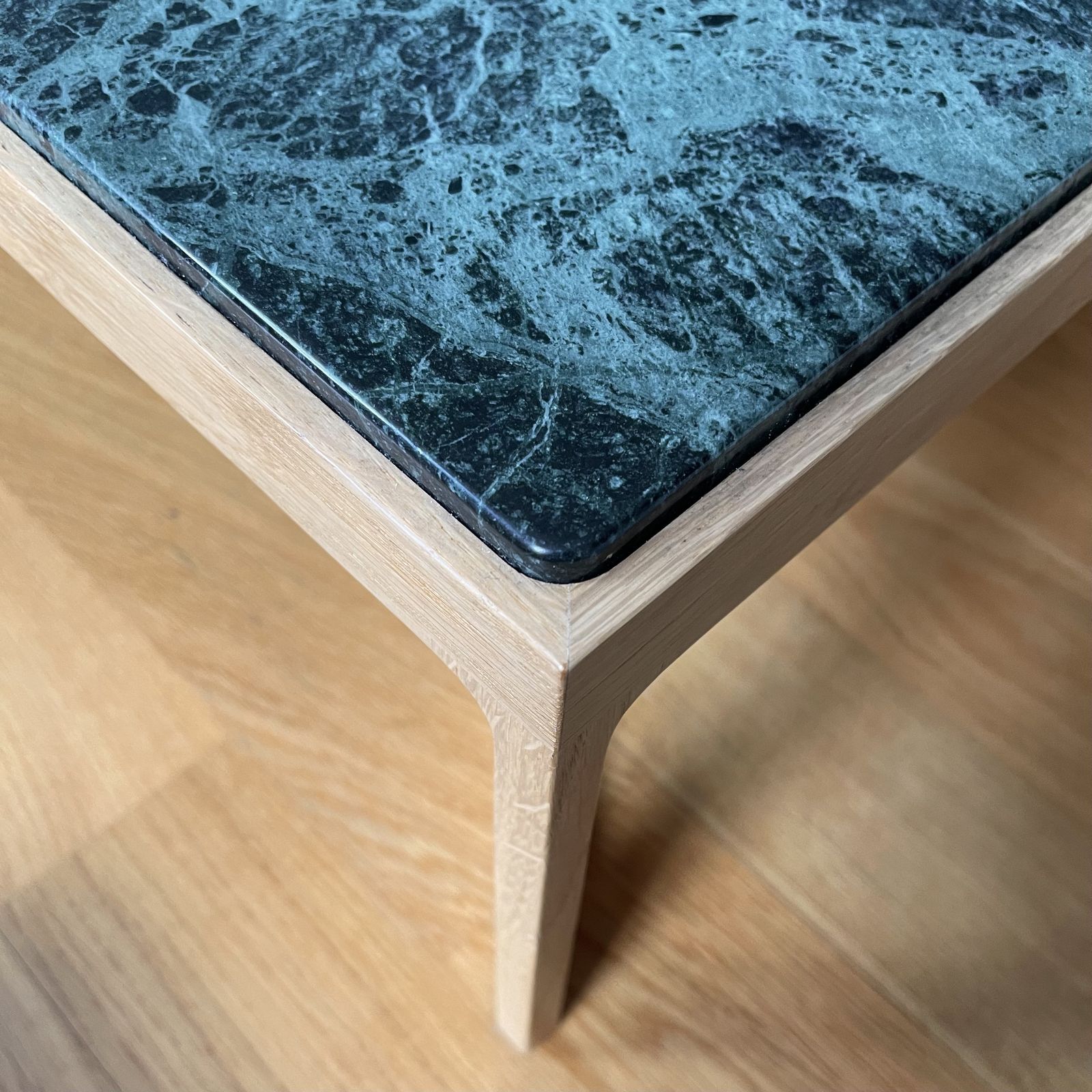Knoll Krusin Coffee Table   Natural Oak Base With Verdi Alpi Marble Top photo Furniture