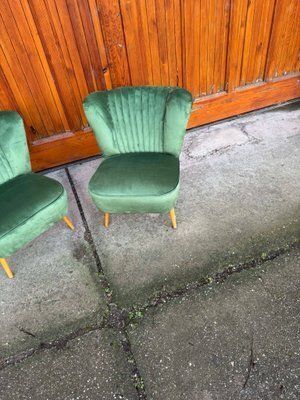 Hungarian Green Club Chairs, 1950s, Set Of 2 photo for sale