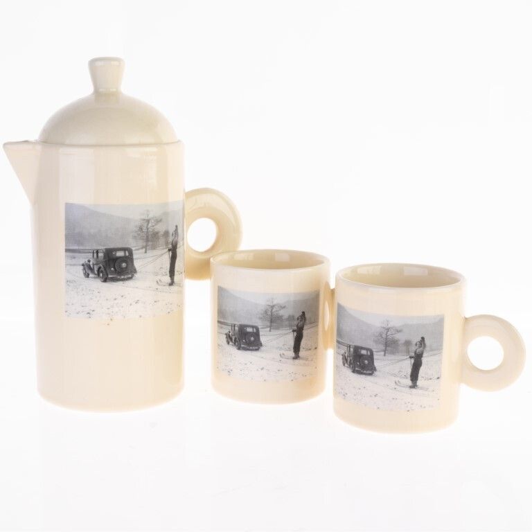 Art Deco Style Porcelain Ceramic Teapot Set