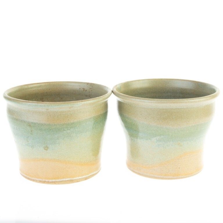 Pair Of Art Deco Pottery Ceramic Planter Vases