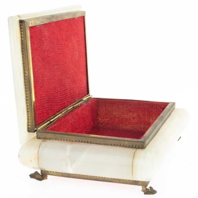 Antique Onyx Paw Footed Jewellery Casket Box photo furniture