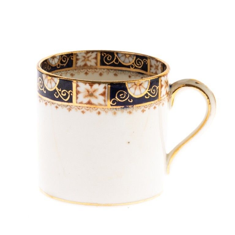 Antique William Lowe Court Porcelain Demitasse Cup With Imari Style Border Ca. 1912