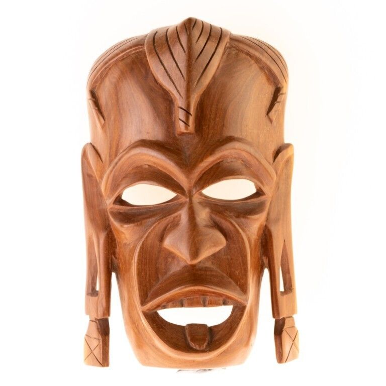 African Ethnographic Carved Wood Tribal Wall Mask
