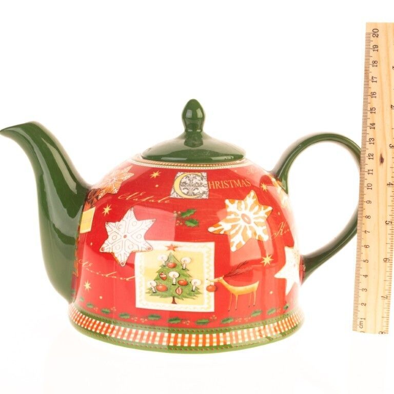 Christmas Porcelain Ceramic Teapot photo for sale
