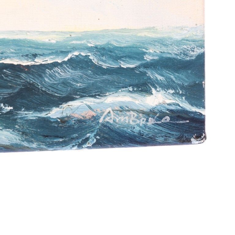John Ambrose Rsma (1931 2010) Signed Nautical Maritime Ship Oil Painting On Canvas photo for sale