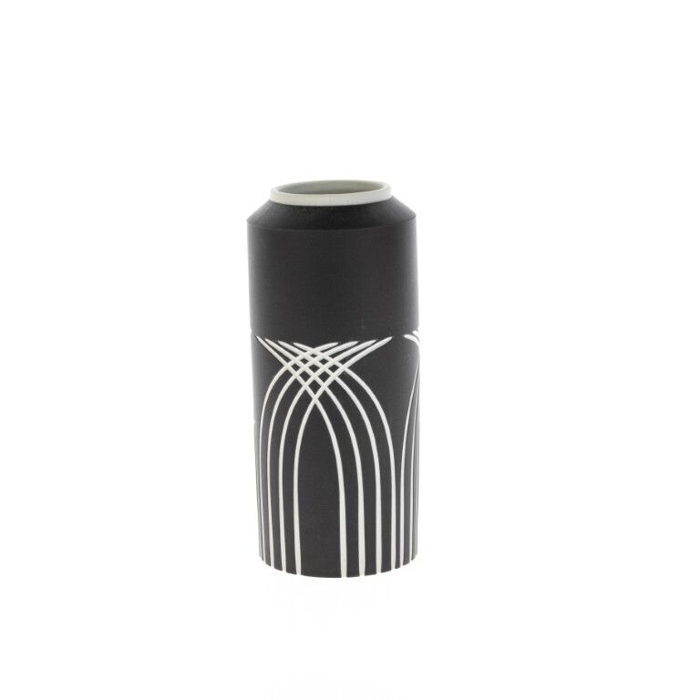 Mid Century Wedgwood Black Jasperware Porcelain Symmetry Vase photo furniture