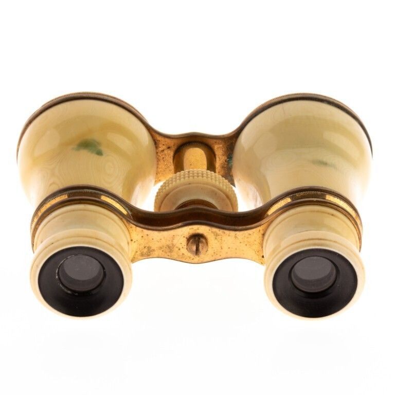 Antique Victorian Bone & Brass Theatre Opera Glasses Binoculars Ca. 1900 photo furniture