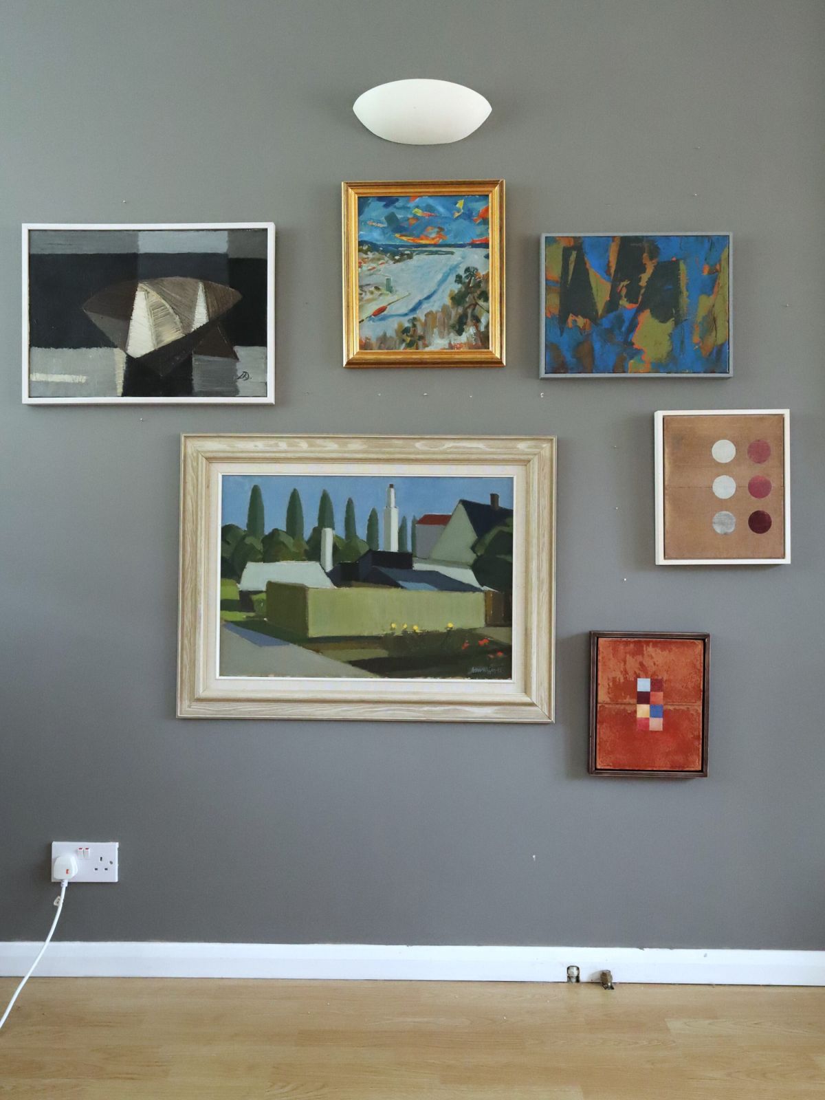 Cobalt Collision Oil Painting, 1990s photo furniture