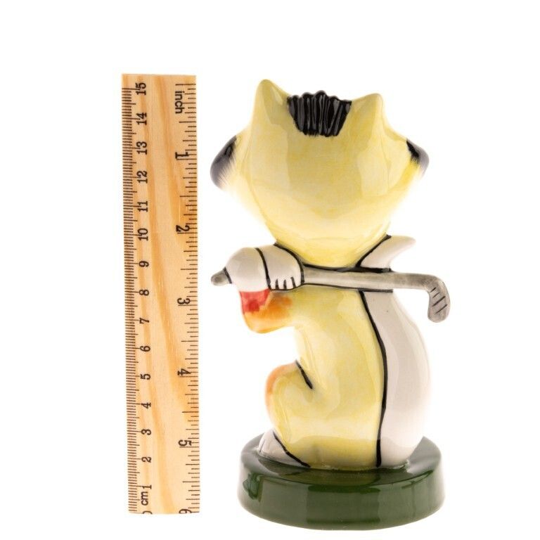 Lorna Bailey Signed Limited Edition 1/50 Porcelain Golfer Cat Art Deco Style Pottery Figure photo for sale